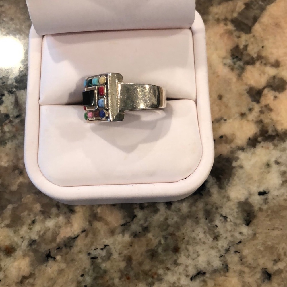Multi Colored Stone Silver Ring. - image 4
